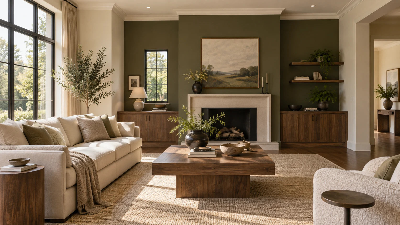 Interior painting inspiration in a sunlit living room